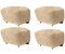 Honey Smoked Oak Sheepskin the Tired Man Footstools by Lassen, Set of 4 2