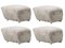 Green Tea Smoked Oak Sheepskin the Tired Man Footstools by Lassen, Set of 4 2