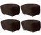 Espresso Natural Oak Sheepskin the Tired Man Footstools by Lassen, Set of 4 2