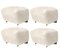 Off White Smoked Oak Sheepskin the Tired Man Footstools by Lassen, Set of 4 2