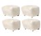 Off White Natural Oak Sheepskin the Tired Man Footstools by Lassen, Set of 4 2