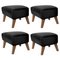 Black Leather and Smoked Oak My Own Chair Footstools by Lassen, Set of 4, Image 1