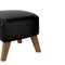 Black Leather and Smoked Oak My Own Chair Footstools by Lassen, Set of 4, Image 5