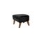 Black Leather and Smoked Oak My Own Chair Footstools by Lassen, Set of 4 3