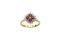 Anello vintage in oro con rubini e diamanti, anni '60, Immagine 1