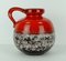 Mid-Century Red & Brown Vase with White Drip Glaze from Scheurich 6