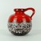 Vase Mid-Century Rouge et Marron avec Vernis Blanc de Scheurich 1