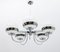 Mid-Century Italian Modern Chrome and Blown Glass Chandelier by Lamperti, 1970s 4