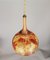 Mid-Century Portuguese Hanging Globe Lamp in Amber Spatter Glass, 1960s, Image 4