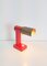 Lámpara de mesa Mid-Century de tubo de latón rojo, años 50, Imagen 9