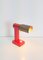 Lampe de Bureau Tube Mid-Century Rouge en Laiton, 1950s 9