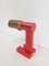 Lampe de Bureau Tube Mid-Century Rouge en Laiton, 1950s 3