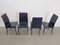 Italian Dining Chairs in Black Leather by Giancarlo Vegni & Gualtierotti Fasem, 1980s, Set of 4, Image 2
