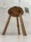 Tabouret Vintage Brutaliste en Bois 7