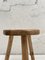 Brutalistischer Vintage Hocker aus Holz 13