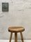 Vintage Brutalist Stool in Wood, Image 4