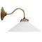 French White Opaline Glass and Brass Sconce, Image 2