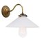 French White Opaline Glass and Brass Sconce, Image 1