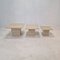 Tables Basses ou d'Appoint en Travertin, Italie, 1980s, Set de 3 2