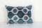 Uzbek Ikat Velvet Lumbar Cushion Cover in Blue Silk, Image 1