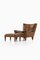 Lounge Chair and Stool in Rosewood and Brown Leather attributed to Illum Wikkelsø, 1960s, Set of 2 4