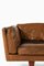 Sofá de palisandro y cuero marrón atribuido a Illum Wikkelsø, años 60, Imagen 5