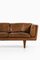 Sofa in Rosewood and Brown Leather attributed to Illum Wikkelsø, 1960s 4