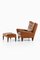 Set of Lounge Chair and Stool in Rosewood and Brown Leather attributed to Illum Wikkelsø, 1960s 2