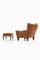 Set of Lounge Chair and Stool in Rosewood and Brown Leather attributed to Illum Wikkelsø, 1960s 4
