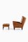 Lounge Chair and Stool in Rosewood and Brown Leather attributed to Illum Wikkelsø, 1960s, Set of 2 3