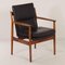 Danish Black Leather Armchair 431 by Arne Vodder for Sibast, 1960s 6