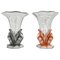 Art Deco Dove Birds Glass Vases by Josef Feigl, 1930s, Set of 2 1