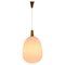 Wood and Glass Pendant Light attributed to Uluv, Czechoslovakia, 1960s 1