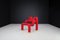 Postmoderner Stuhl aus rotem Originalstoff, Terje Ekstrom zugeschrieben, Norwegen, 1984 2
