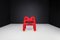 Postmoderner Stuhl aus rotem Originalstoff, Terje Ekstrom zugeschrieben, Norwegen, 1984 3