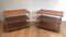 Small Consoles on 3-Level Mahogany and Brass from Maison Jansen, 1940s, Set of 2 1