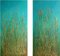 Carolyn Miller, Golden Grasses, Mixed Media Canvas Diptych, 2000s, Set of 2 1