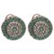 Emeralds, Diamonds, Rose Gold and Silver Earrings, 1960s, Set of 2 1