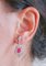 Rubies, Diamonds, 14 Karat White Gold Retrò Earrings, Set of 2, Image 5