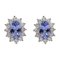 Tanzanite, Diamonds, 18 Karat White Gold Modern Earrings, Set of 2, Image 1