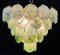 Lámpara de araña de cristal de Murano iridiscente verde, años 90, Imagen 7