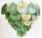 Lámpara de araña de cristal de Murano iridiscente verde, años 90, Imagen 3