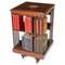 Antique Edwardian Revolving Bookcase in Flame Mahogany, 1900s, Image 1
