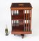 Antique Edwardian Revolving Bookcase in Flame Mahogany, 1900s, Image 11