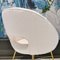 Set of Vintage Armchairs in Fabric in Fine Linen and Brass Base attributed to Silvio Cavatorta, 1950s 4