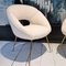 Set of Vintage Armchairs in Fabric in Fine Linen and Brass Base attributed to Silvio Cavatorta, 1950s 2