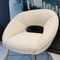Set of Vintage Armchairs in Fabric in Fine Linen and Brass Base attributed to Silvio Cavatorta, 1950s 6
