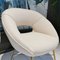 Set of Vintage Armchairs in Fabric in Fine Linen and Brass Base attributed to Silvio Cavatorta, 1950s 3