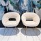 Vintage Armchairs in Fabric in Fine Linen and Brass Base attributed to Silvio Cavatorta, 1950s, Set of 2 1