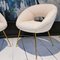 Set of Vintage Armchairs in Fabric in Fine Linen and Brass Base attributed to Silvio Cavatorta, 1950s 5